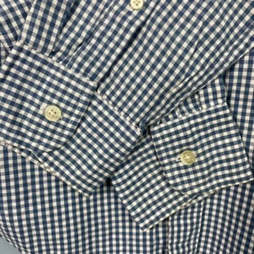 Mens J. Crew L/S 100%‎ Cotton Button-Down Shirt Blue Plaid Medium M
